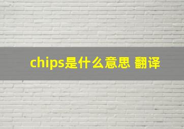 chips是什么意思 翻译